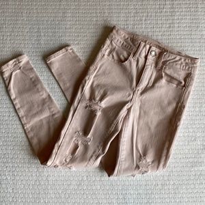 American Eagle | Pastel Pink Distressed Jeans | Women's 2